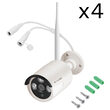 Kit 4 camere de supraveghere cu monitor, Linux, Port-uri RJ-45, USB, Raza diode IR 30 m, IP66