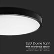 Plafoniera led cu senzor de miscare, Interior/Exterior IP44, 4000K, 3820 lm, 30 W, dimensiune 420 x 65 mm, Negru