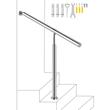 Balustrada inox, 1-2 trepte Vivatechnix, Inaltime 114 cm, lungime 80 cm, pozitii reglabile