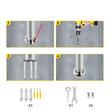 Balustrada inox, 1-2 trepte Vivatechnix, Inaltime 114 cm, lungime 80 cm, pozitii reglabile