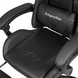 Scaun gaming, Negru, max 150 kg, 2 x perne, 5 roti, Spatar reglabil 145°, Inaltime reglabila sezut 42-52 cm
