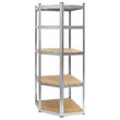 Raft metalic de colt cu 5 x polite MDF, sarcina max pe raft 175 kg, dimensiune 180x70x40 cm