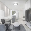 Plafoniera led cu senzor de miscare, Interior/Exterior IP44, 4000K, 3820 lm, 30 W, dimensiune 420 x 65 mm, Negru