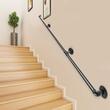 Mana curenta pentru scari, otel, Vivatechnix Negru Mat, lungime 2.7 m, diametru teava 32 mm