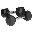 Set 2 gantere din fonta cauciucata 2 x 4 Kg