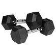 Set 2 gantere din fonta cauciucata 2 x 5 Kg