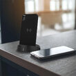 Powerbank cu stand de incarcare, Wireless 8000mAh, 2x USB, USB-C, Negru, 2.1 A, 5 W
