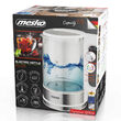 Fierbator electric cordless, Sticla / Inox, capacitate 1.7 l, putere 2200 W, mentinere temperatura, lumina colorata de fundal 