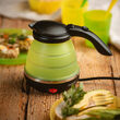 Fierbator electric de voiaj, pliabil, Putere 750 W, Silicon, capacitate 0.5 l, Verde