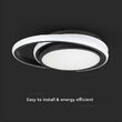 Plafoniera led, Lumina naturala 4000K, 2560 lm, Alb/Negru, 24W, IP20, diametru 30 cm