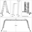 Scara multifunctionala Vorel 17704, 3.4 m, 4X3 trepte