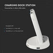 Powerbank cu stand de incarcare, Wireless 8000mAh, 2x USB, USB-C, Alb, 2.1 A, 5 W