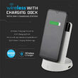 Powerbank cu stand de incarcare, Wireless 8000mAh, 2x USB, USB-C, Alb, 2.1 A, 5 W