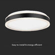 Plafoniera led dimmabil, lumina naturala 4000K, 2500 lm, Negru/Alb, 24 W, diametru 400 mm