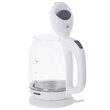 Fierbator electric cordless, Sticla, Alb, Capacitate 1.7 l, Putere 2200 W, Mentinere temperatura, Lumina colorata de fundal 