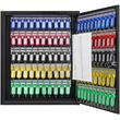 Cutie pentru 100 chei, Otel, dimensiune 450 x 380 x 84 mm, Incuietoare, negru, 100 etichete colorate
