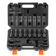 Trusa 14 chei tubulare de impact cu pivotare 360 grade, Hexagonale, prindere 3/8, Cr-Mo, 10-19 mm, Prelungitor