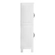Dulap de baie, 2 usi, MDF, Alb, 4 rafturi, 300 x 600 x 1100 mm, kit anti-rasturnare