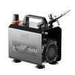 Kit aerograf cu compresor ultra silentios, 23-25 ​​L/min, 120 W, duza 0.2, 0.3, 0.5 mm, Volum 5/9 ml, 4 x vopseluri acrilice