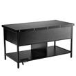 Masuta de cafea Lift Top, 2 in 1 Desktop birou Extensibil, 1000 x 500 x 552 mm, Lumina ambientala, prize incorporata, 2 x USB