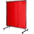 Perdea sudura impotriva scanteilor Vevor 183x183 cm, cadru otel, 4 roti, rosie