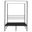 Pat cu baldachin, fara saltea, 1965 x 1370 x 1830 mm, Capacitate max 363 kg, Otel, Negru
