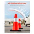 Set 5 conuri rutiere de avertizare, Flexibile, PVC, Inaltime 45 cm, 1 x coliere Reflectorizante