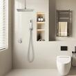 Set de dus, Montaj incastrat, Inox, Argintiu, Cap dus patrat cu efect ploaie 305 mm, Dimensiune 300 x 300 x 375 mm
