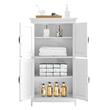 Dulap de baie, 2 usi, MDF, Alb, 4 rafturi, 300 x 600 x 1100 mm, kit anti-rasturnare