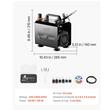 Kit aerograf cu compresor ultra silentios, 23-25 ​​L/min, 120 W, duza 0.2, 0.3, 0.5 mm, Volum 5/9 ml, 4 x vopseluri acrilice
