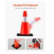 Set 5 conuri rutiere de avertizare, Flexibile, PVC, Inaltime 45 cm, 1 x coliere Reflectorizante