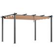 Pavilion cu acoperis retractabil, 2.96 x 3.95 x 2.3 m, impermeabilizare superioara, protectie solara UV50+, Aluminiu/Poliester, Bej