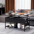 Masuta de cafea Lift Top, 2 in 1 Desktop birou Extensibil, 1000 x 500 x 552 mm, Lumina ambientala, prize incorporata, 2 x USB