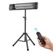Incalzitor cu infrarosu pe trepied, 2500 W, 3 x trepte caldura, Telecomanda, Temporizator