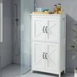 Dulap de baie, 2 usi, MDF, Alb, 4 rafturi, 300 x 600 x 1100 mm, kit anti-rasturnare