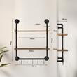 Raft metalic cu 2 x polite incluse din lemn, Vivatechnix Industrial, 630 x 205 x 770 mm