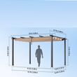 Pavilion cu acoperis retractabil, 2.96 x 3.95 x 2.3 m, impermeabilizare superioara, protectie solara UV50+, Aluminiu/Poliester, Bej