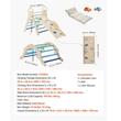 Spatiu de joaca Montessori 9in1 pentru copii, Lemn, Perna, Triunghi, Arc și Rampa, 2 x Masinute, max 68 kg, Anti-rasturnare, Albastru/Maro