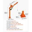 Macara telescopica pentru camioneta, pivotanta la 360 de grade, Capacitate 450 kg, cric hidraulic, troliu manual