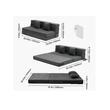 Canapea pentru doua persoana, 2 perne, max 200 kg, Extensibila, Husa detasabila, Dimensiuni extinse 2060 x 1545 x 150 mm