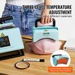 Presa termica 2 in 1 pentru Sepci/Cani, 350 W, 40-205 ℃,  Verde
