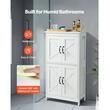Dulap de baie, 2 usi, MDF, Alb, 4 rafturi, 300 x 600 x 1100 mm, kit anti-rasturnare