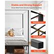Pat cu baldachin Queen Size, fara saltea, 2095 x 1530 x 1830 mm, Capacitate max 360 kg, Otel, Negru