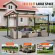 Pavilion cu acoperis retractabil, 2.96 x 3.95 x 2.3 m, impermeabilizare superioara, protectie solara UV50+, Aluminiu/Poliester, Bej