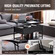 Masuta de cafea Lift Top, 2 in 1 Desktop birou Extensibil, 1000 x 500 x 552 mm, Lumina ambientala, prize incorporata, 2 x USB