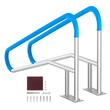 Set 2 x Balustrada inox pentru piscina, 1395 x 810 x 100 mm, Capacitate 2x100 kg, protectie UV, accesorii montaj incluse
