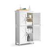 Dulap de baie, 2 usi, MDF, Alb, 4 rafturi, 300 x 600 x 1100 mm, kit anti-rasturnare
