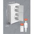 Dulap de baie, 2 usi, MDF, Alb, 4 rafturi, 300 x 600 x 1100 mm, kit anti-rasturnare