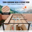 Pavilion cu acoperis retractabil, 2.96 x 3.95 x 2.3 m, impermeabilizare superioara, protectie solara UV50+, Aluminiu/Poliester, Bej