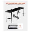 Joc de societate pliabil/portabil masa Beer Pong, Lungime 2.4 m, Negru, 6 x mingi